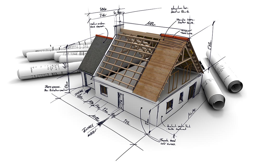 3d rendering of a house model typically inspected by our home inspectors