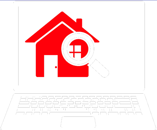 Icon showing a home inspection report on a laptop